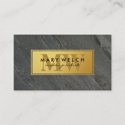 ゴールド |石板ロック |モノグラクラシックム 予約カード (正面)