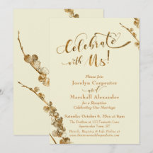 ゴールド "私たちと一緒にお祝いを" ボタニカル付, アイボリー