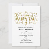 ゴールド 私たちの愛はおとぎ話 ウェディング招待状 招待状 (正面)