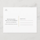 ゴールド 私たちの愛はおとぎ話 ウェディング セーブデート 案内ポストカード (裏面)