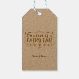 ゴールド 私たちの愛はおとぎ話 カスタム ウェディング フェイバー ギフトタグ