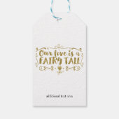 ゴールド 私たちの愛はおとぎ話 カスタム ウェディング フェイバー ギフトタグ (裏面)