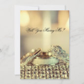 ゴールド 結婚してくれませんか プロポーズ 招待状 (正面)