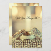 ゴールド 結婚してくれませんか プロポーズ 招待状 (正面/裏面)