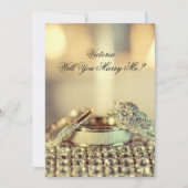 ゴールド 結婚してくれ 名前 プロポーズ 招待状 (正面)