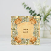 ゴールド 結婚式 誕生日 婚約 50周年 招待状 (スタンド正面)