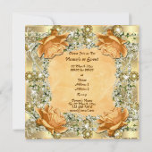 ゴールド 結婚式 誕生日 婚約 50周年 招待状 (裏面)