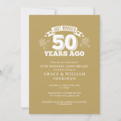 ゴールド 結婚50周年記念写真 招待状 (正面)