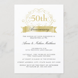 ゴールド 結婚50周年 招待状