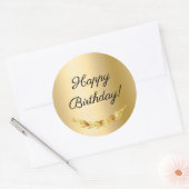 ゴールド 誕生日 デコレーション ラウンドシール (封筒)