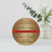 ゴールド 赤 丸型 クリスマス ディナー メニュー テンプレート (スタンド正面)