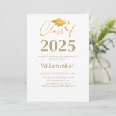 ゴールド  2025年卒業クラス, ミニマル卒業 招待状 (スタンド正面)