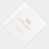 ゴールド | 50エレガント年結婚記念 箔ナプキン (右)
