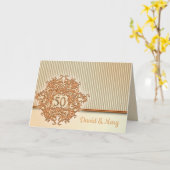 ゴールド、50周年記念結婚式 カード (黄色い花)