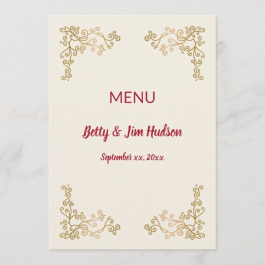 ゴールド - 50周年 - アニバーサリーレセプションメニュー メニュー (正面)