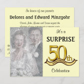 ゴールド（50周年）パーティーの招待状 招待状 (正面/裏面)