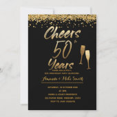ゴールド 50周年 結婚式招待状 招待状 (正面)