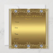 ゴールド 50周年 結婚記念日 パーティー 招待状 (裏面)