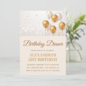 ゴールド 51歳の誕生日招待状 誕生日ディナー 招待状 (スタンド正面)