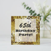 ゴールド 65歳 誕生日パーティー 招待状 (スタンド正面)