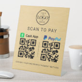 ゴールド Cash App Paypal スキャン支払い 台座サイン (インサイチュ)
