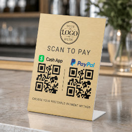 ゴールド Cash App Paypal スキャン支払い 台座サイン