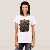 ゴールド COFFEE SAVE THE WORLD WINE REPEAT Tシャツ (正面フル)