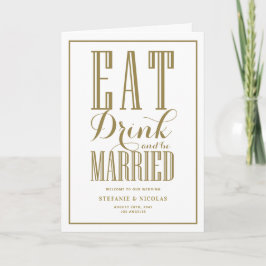 ゴールド Eat Drink and Be Married ウェディング プログラム