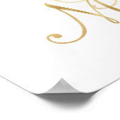 ゴールド Mr & Mrs ウォールアート、箔押しフォント ポスター (角)