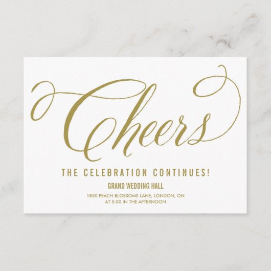 ゴールド Mr. & Mrs. エレガント スクリプト 結婚式 披露宴 エンクロージャーカード (正面)