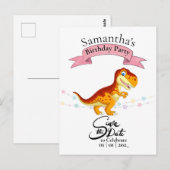 ゴールド T レックス、ハッピーバースデーガール ポストカード (正面/裏面)