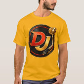 ゴールドDJターンテーブルロゴTシャツ Tシャツ (正面)