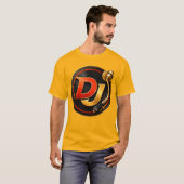 ゴールドDJターンテーブルロゴTシャツ Tシャツ (正面フル)