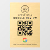 ゴールドGoogleレビューロゴ ウィンドウサイン (シート)