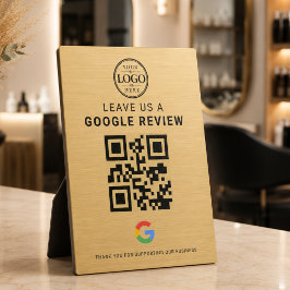 ゴールドGoogleレビューロゴ テーブルディスプレイ フォトプラーク