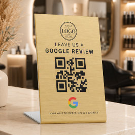 ゴールドGoogleレビューロゴ テーブルディスプレイ 台座サイン