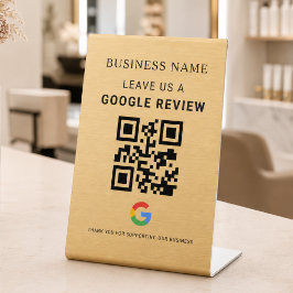 ゴールドGoogleレビュー卓上ディスプレイ 台座サイン