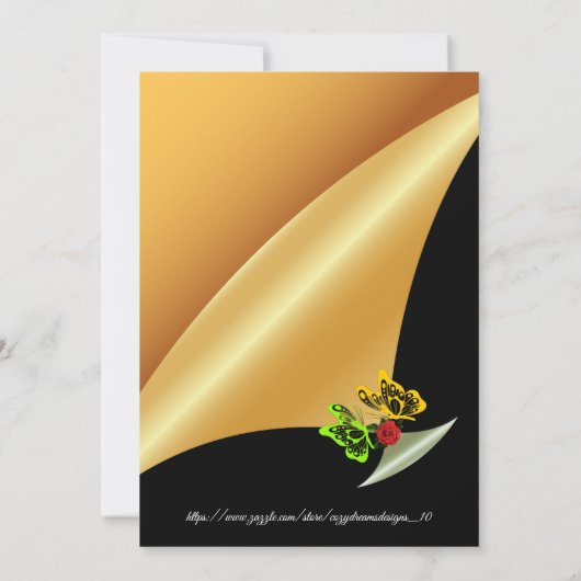 ゴールドVポイントアニバーサリー バタフライ＆ローズ サンキューカード (裏面)