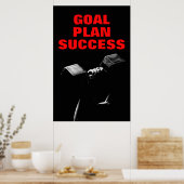 ゴールプラン成功ボディビルトレーニングフィットネス ポスター (キッチン)