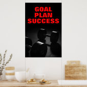 ゴールプラン成功ボディビルトレーニングフィットネス ポスター (キッチン)
