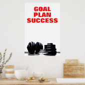ゴールプラン成功ボディビルトレーニングフィットネス ポスター (キッチン)