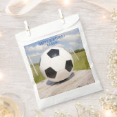 ゴールポスト白黒サッカーボールスポーツ フェイバーバッグ (クリップ留めされた状態)