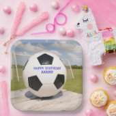 ゴールポスト白黒サッカーボール紙プレート ペーパープレート (パーティー)