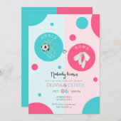 ゴールユニークまたは弓の性別がパーティーを明らかにする 招待状 (正面/裏面)