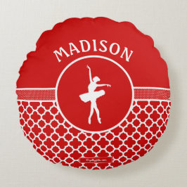 ゴールリーガールズレッドクローバーとポルカドットダンサー ラウンドクッション