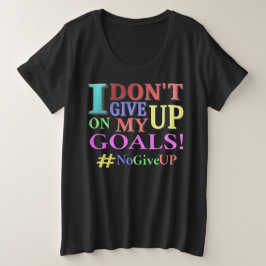 「ゴール与えを上げない」かわいいデザイン。買今 プラスサイズTシャツ