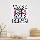 ゴール夢の成功の態度やる気を起こさせる ポスター (キッチン)