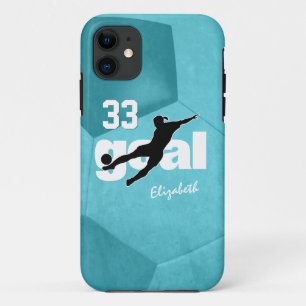 ゴール女子サッカー選手の名前ジャージー番号 iPhone 11 ケース