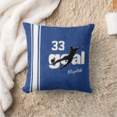 ゴール女子パーソナライズされたサッカーのキック クッション (ブランケット)