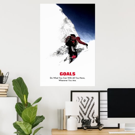ゴール引用文登山家が可能な操作 ポスター (ホームオフィス)